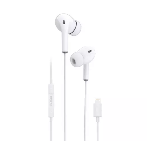 Headset: Dudao in-ear stereo fehér fülhallgató (lightning - iPhone csatlakozóval)