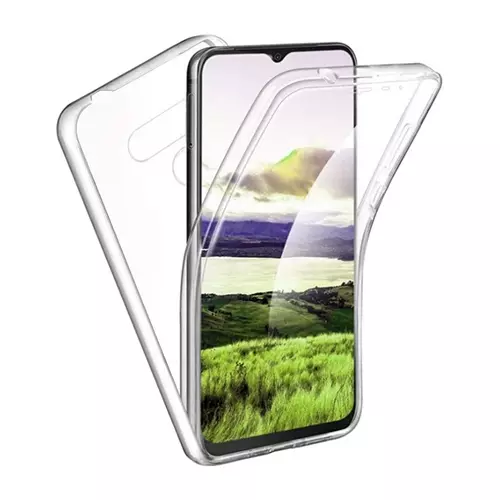 Telefontok LG K41S - átlátszó szilikon előlap + plexi hátlap tok 360°