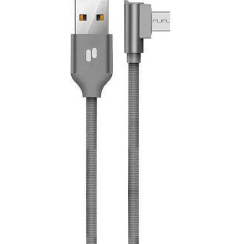 Kábel: PURIDEA Micro USB szürke szövet adatkábel 1m