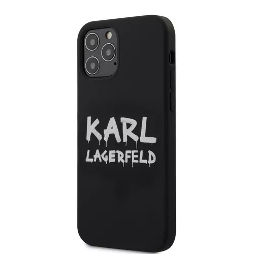 Telefontok iPhone 12 - Karl Lagerfeld Graffiti Kemény Tok - Fekete