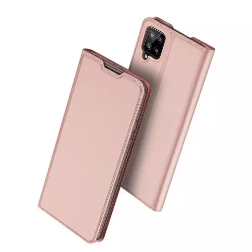 Telefontok Samsung Galaxy A12 - Dux Ducis rose gold flipcover tok