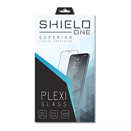 Plexi fólia Samsung Galaxy S21 Ultra - ShieldOne Plexi kijelzővédő fekete kerettel (ráhajlik az íves részre)
