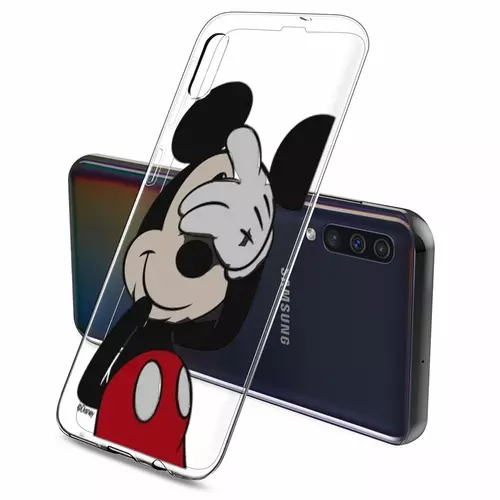 Telefontok Samsung Galaxy A70 - Disney Mickey, átlátszó szilikon tok