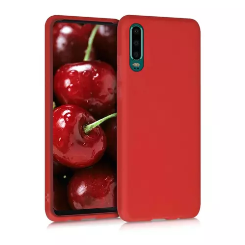 Telefontok Huawei P30 - piros áttetsző szilikon tok