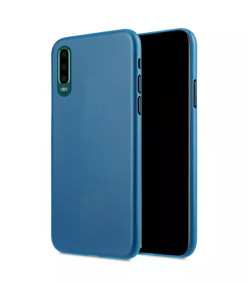 Telefontok Huawei P30 - kék áttetsző szilikon tok