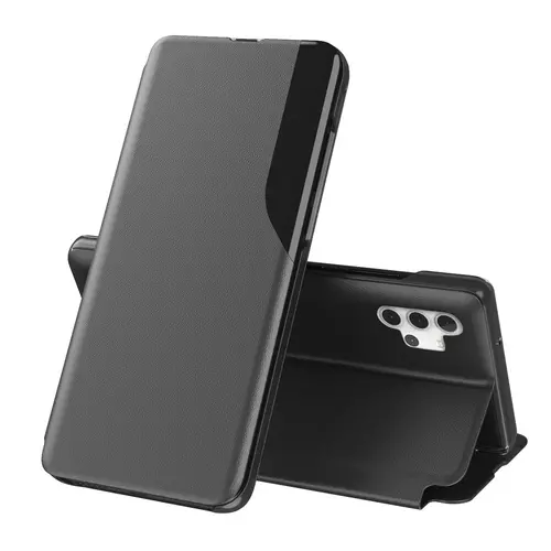 Telefontok Samsung Galaxy A32 4G / LTE - Eco View bőrhatású fekete mágneses könyvtok