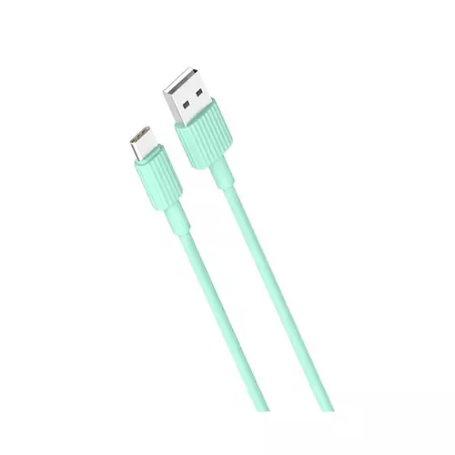 Kábel: XO NB156 - USB / TYPE-C (USB-C) zöld kábel, 2,4A