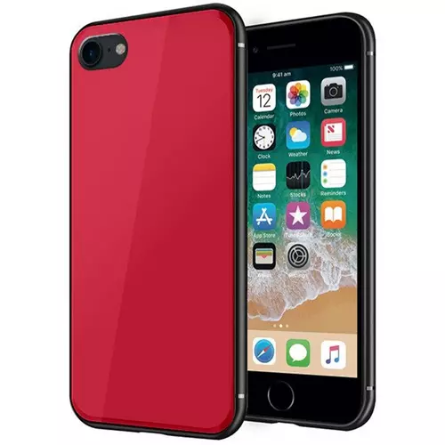 Telefontok iPhone 7 / 8 / SE 2020 - piros üveg hátlaptok