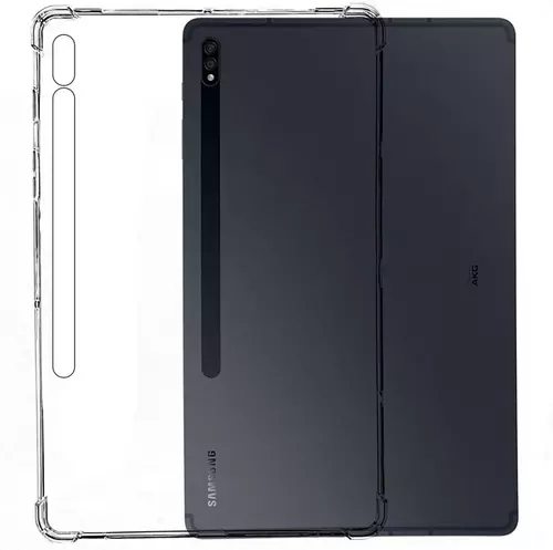 Tablettok Samsung Galaxy Tab S7 11.0 coll (SM-T870, SM-T875) - átlátszó, sarokerősített szilikon tablet tok