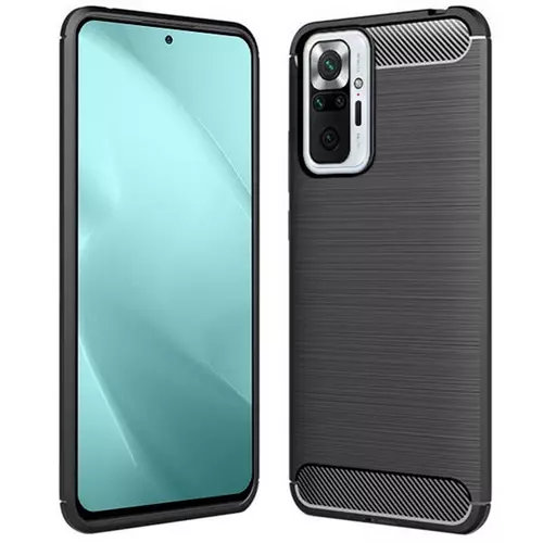 Xiaomi Redmi Note 10 Pro / Note 10 Pro Max Telefontok - Carbon Fiber fekete szilikon tok