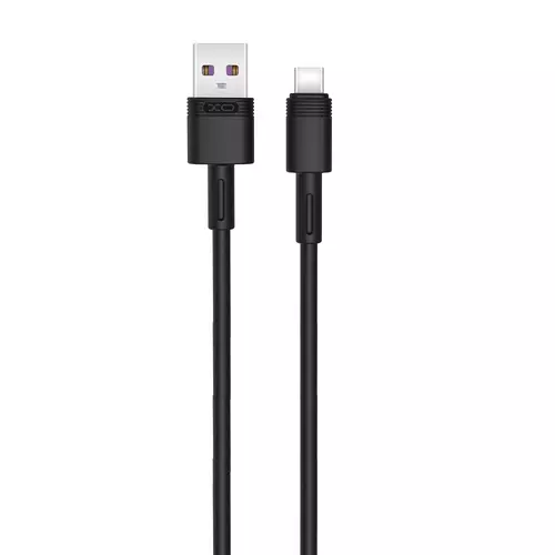 Kábel: XO NB-Q166 - USB / TYPE-C (USB-C) adatkábel, (5A) 1m, fekete