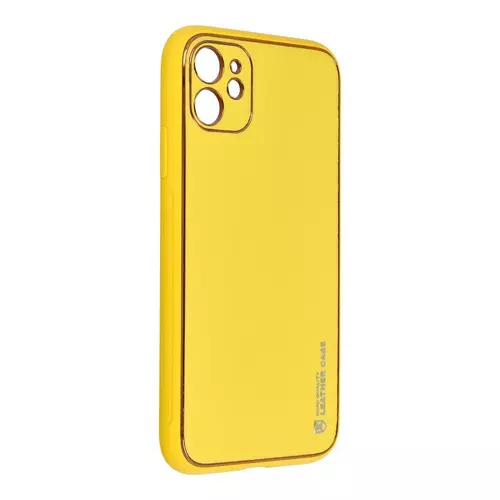 Telefontok iPhone 11 - Forcell műbőr hátlap tok, sárga
