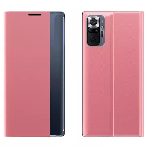 Telefontok Xiaomi Redmi Note 10 Pro / Note 10 Pro Max - S View bőrhatású pink mágneses könyvtok