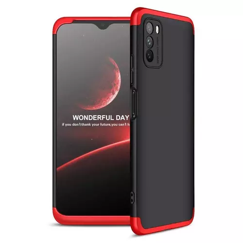 Telefontok Xiaomi Poco M3 - hátlap GKK Protection 3in1 - piros-fekete