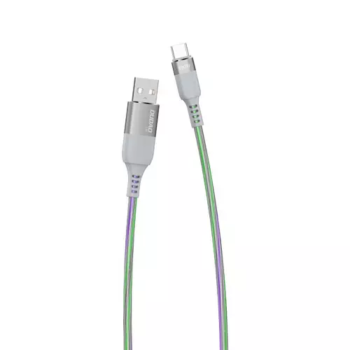 Kábel: DUDAO L9X - USB / TYPE-C (USB-C) világító LED adatkábel, (5A) 1m