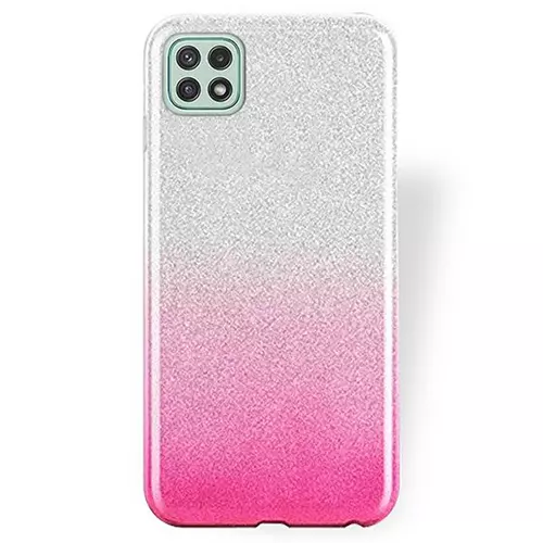 Telefontok Samsung Galaxy A22 5G - Ezüst / pink Shiny tok