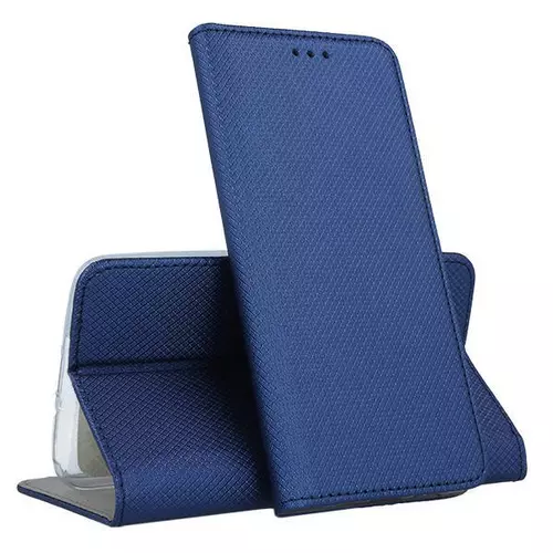 Telefontok iPhone 13 mini - kék mágneses átlátszó szilikon keretes könyvtok
