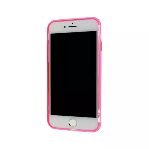 Telefontok iPhone 7 / 8 / SE 2020 - átltászó műanyag tok rózsaszin kerettel