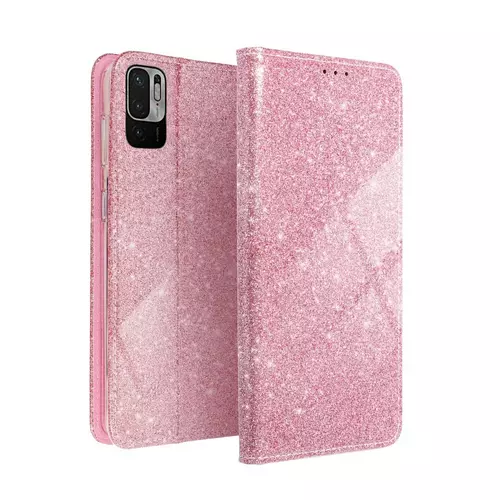 Telefontok Xiaomi Redmi Note 10 5G / Xiaomi Poco M3 Pro 5G - pink Shiny mágneses szilikon keretes könyvtok