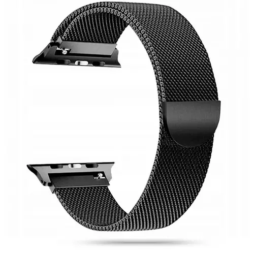 Apple Watch 2 / 3 / 4 / 5 / 6 / 7 / 8 / 9 / SE (38/40/41 mm) - mágneses fekete fémszíj