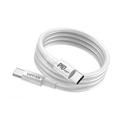 Vipfan E4S-K - Type-C (USB-C) / Type-C (USB-C) fehér kábel, 1m