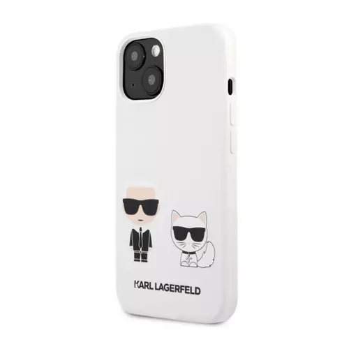 Telefontok iPhone 13 mini - Karl Lagerfeld Karl&Choupette fehér hátlap tok