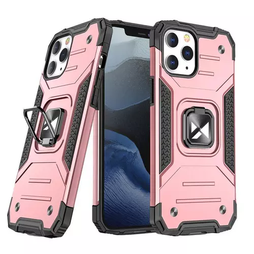 iPhone 13 Pro Max Telefontok - Ring Armor ütésálló pink tok kitámasztóval
