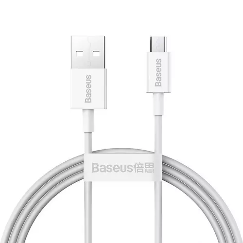 Kábel: Baseus CAMYS-02 - USB / MicroUSB fehér kábel 2A, 1m