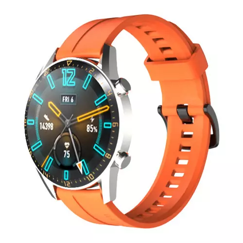 Huawei Watch GT / GT2 / GT2 Pro (46 mm) okosóra szíj - narancssárga szilikon (22 mm)