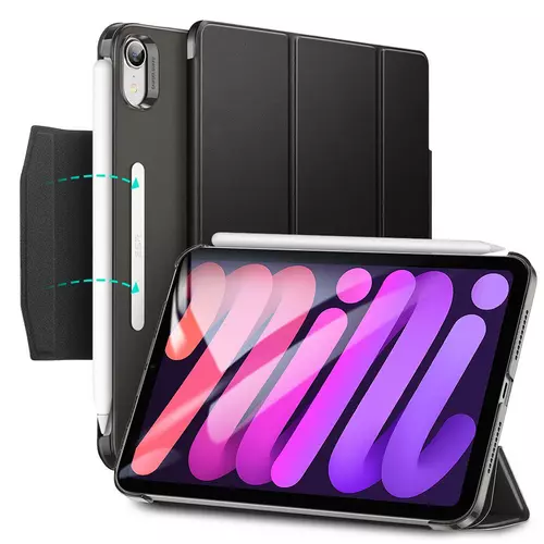 Tablettok iPad Mini 6 2021 - ESR ASCEND TRIFOLD fekete smart case tablet tok