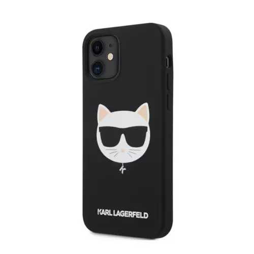 Telefontok iPhone 12 mini - Karl Lagerfeld Choupette Head fekete hátlap tok
