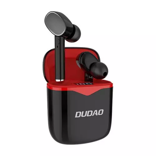 Headsett: Dudao U12 - fekete vezeték nélküli stereo headset, töltőtokkal