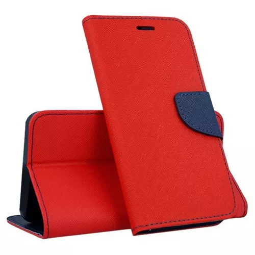Telefontok Samsung Galaxy A21s - FANCY piros / kék szilikon keretes könyvtok