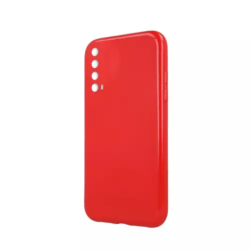 Telefontok Huawei P Smart 2021 - piros szilikon hátlap tok (csillámos)