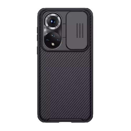 Telefontok Honor 50 - Nillkin csúsztatható kameravédős fekete hátlap tok