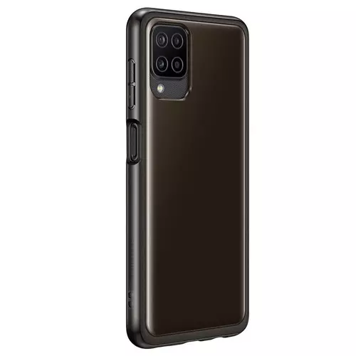 Telefontok Samsung Galaxy A12 Nacho - Eredeti SAMSUNG áttetsző fekete szilikon tok