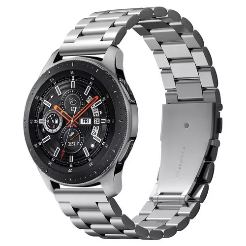 Samsung Galaxy Watch 3 (45 mm) okosóra fémszíj - Spigen Modern Fit ezüst fémszíj (22 mm szíj szélesség)