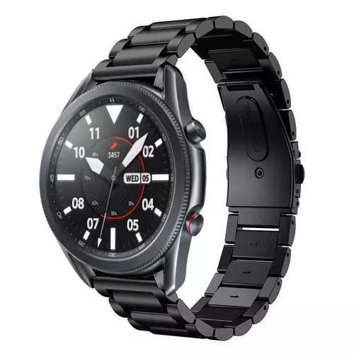Huawei Watch GT / GT2 / GT2 Pro (46 mm) okosóra fémszíj - fekete fémszíj (22 mm)