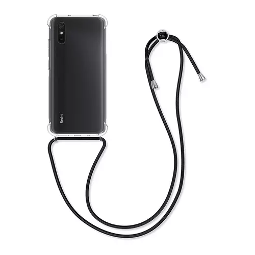 Telefontok Xiaomi Redmi 9A / 9AT - Nyakba akasztós átlátszó, műanyag ütésálló tok