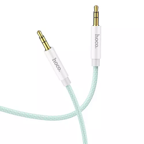 Kábel: HOCO UPA19 - zöld 3.5mm jack-jack audio AUX szövet kábel, 2m