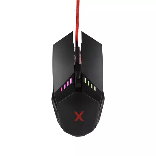 Egér - MaxLife MXGM-200 - piros szövet vezetékes, optikai fekete Gamer egér, háttérvilágítással