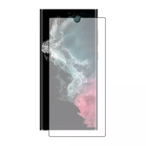 Üvegfólia Samsung Galaxy S22 Ultra - 0,15 mm flexibilis fólia, 3D fekete kerettel (az íves részre is ráhajlik)
