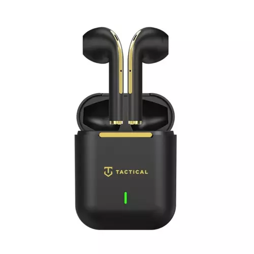 Headsett: TACTICAL Black Hawk - fekete/arany vezeték nélküli stereo headset, töltőtokkal