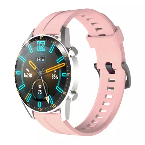 Samsung Galaxy Watch 3 (45 mm) okosóra szíj - pink szilikon (22 mm)