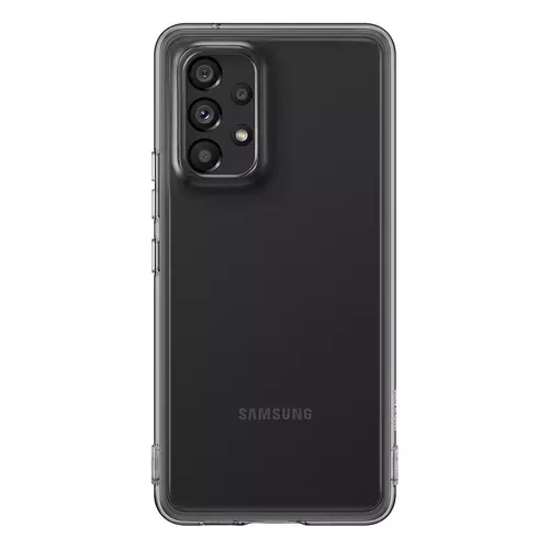 Telefontok Samsung Galaxy A53 5G - Eredeti SAMSUNG áttetsző fekete szilikon tok