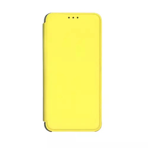 Telefontok Samsung Galaxy A12 - Slim BookCover sárga könyvtok, átlátszó ütésálló szilikon kerettel