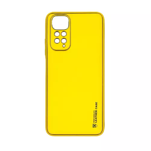 Telefontok Xiaomi Redmi Note 11 - Forcell műbőr hátlap tok, sárga
