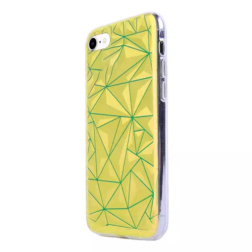 iPhone 7 / 8 Telefontok - Neo sárga, mintás műanyag hátlap tok, szilikon kerettel