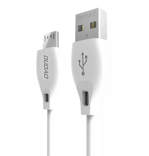 Adatkábel: DUDAO L4- USB / MicroUSB adatkábel, (2,4A) 2m fehér