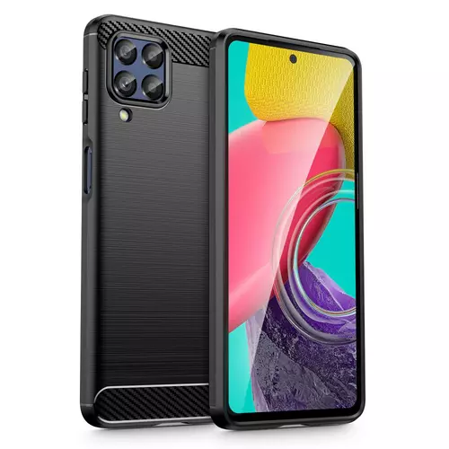 Telefontok Samsung Galaxy M53 5G - Tech-Protect Carbon fekete szilikon hátlap tok